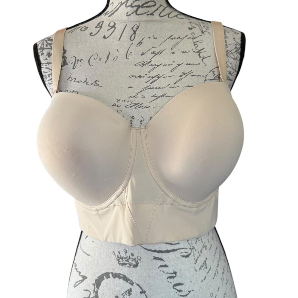 HSIA Beige Molded Cup Bustier Stretch Underwire Bra Size 36I